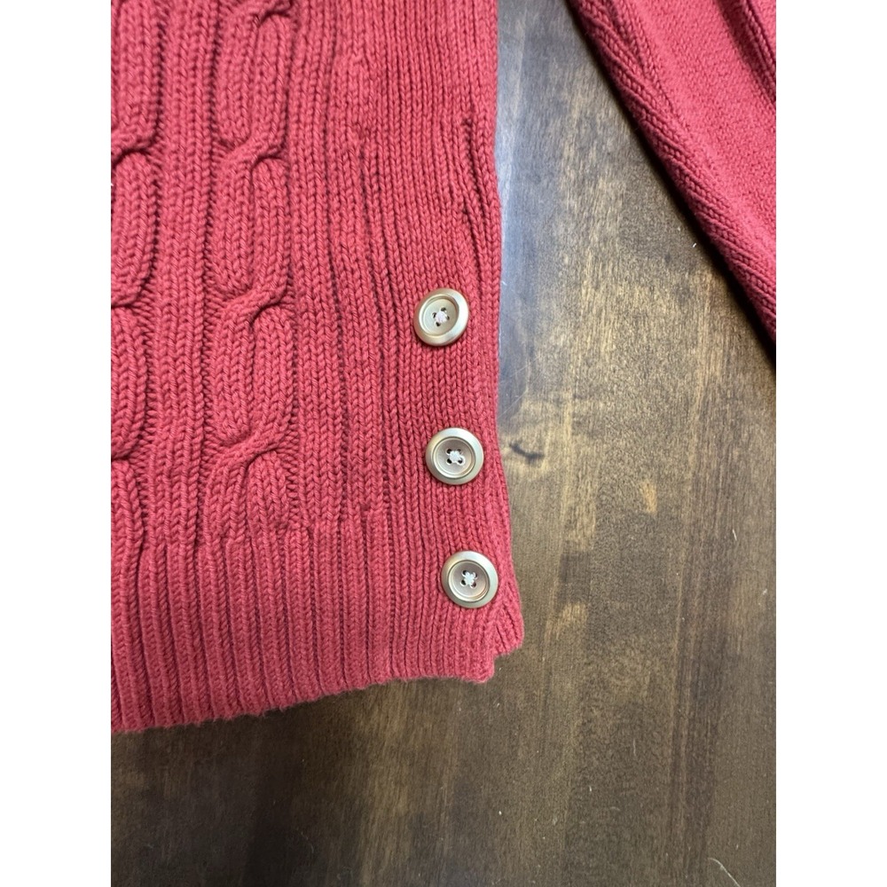 Talbots Red Turtle Neck Pull Over Sweater 100% Co… - image 4